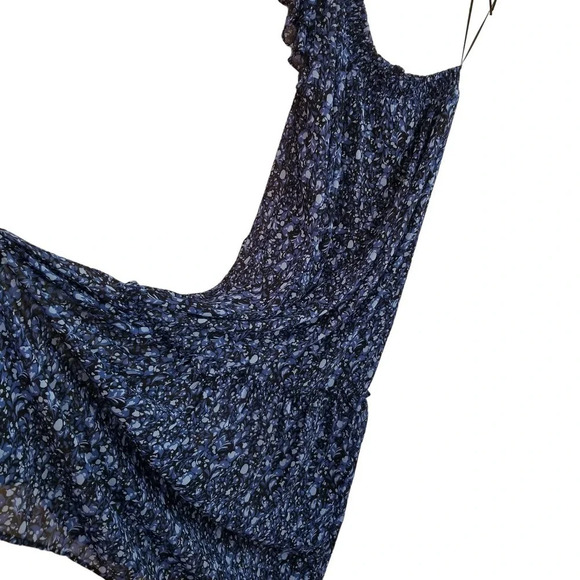 Collective Concepts Womens Maxi One Shoulder Floral Dress S Blue Tiered new - Picture 5 of 11